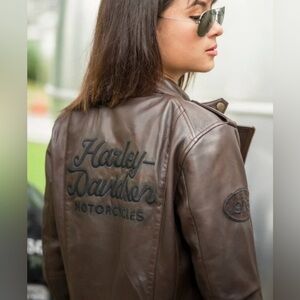 NWT- Harley-Davidson Women's Vintage Spirit Goat Leather Jacket in size L.